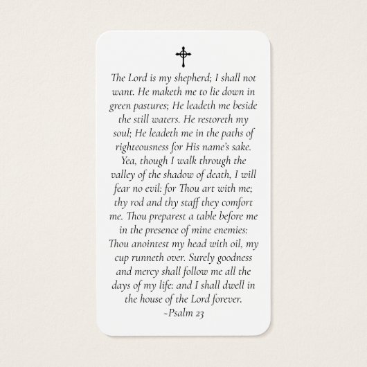 Carte de prière commémorative photo complète (Dos)