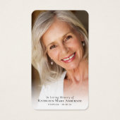 Carte de prière commémorative photo complète (Devant)