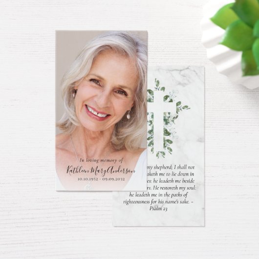 Carte de prière commémorative photo complète (Bureau)