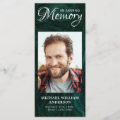 Carte de prière commémorative Photo Emerald Green (Devant)