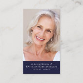 Carte de prière commémorative photo moderne bleu (Devant)