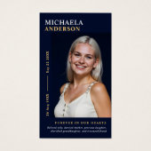 Carte de prière commémorative photo moderne élégan (Devant)