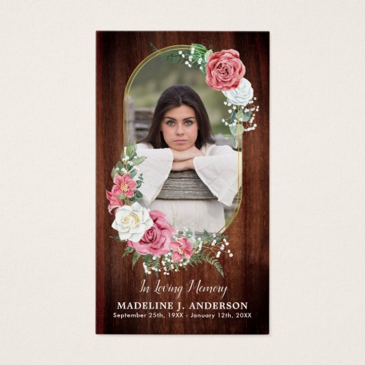 Carte de prière commémorative Photo Pays Funéraill (Devant)