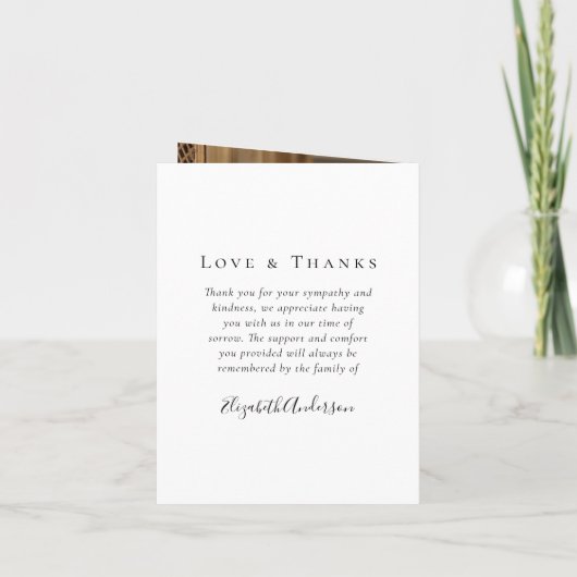 Carte de prière commémorative pliée en mémoire d'a (Dos)