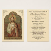 Carte de prière commémorative pour la première com (Devant & derrière)