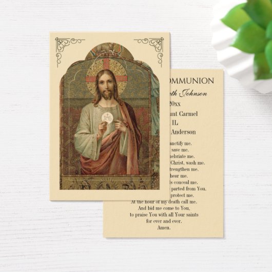 Carte de prière commémorative pour la première com (Bureau)
