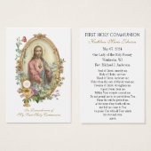 Carte de prière commémorative pour la première com (Devant & derrière)