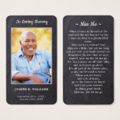 Carte de prière commémorative pour les funérailles (Devant & derrière)