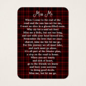 Carte de prière commémorative pour les funérailles (Dos)