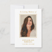 Carte de prière commémorative pour les funérailles (Devant)