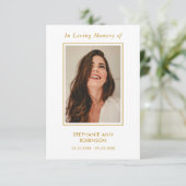 Carte de prière commémorative pour les funérailles (Debout devant)