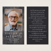 Carte de prière commémorative pour les funérailles (Devant & derrière)