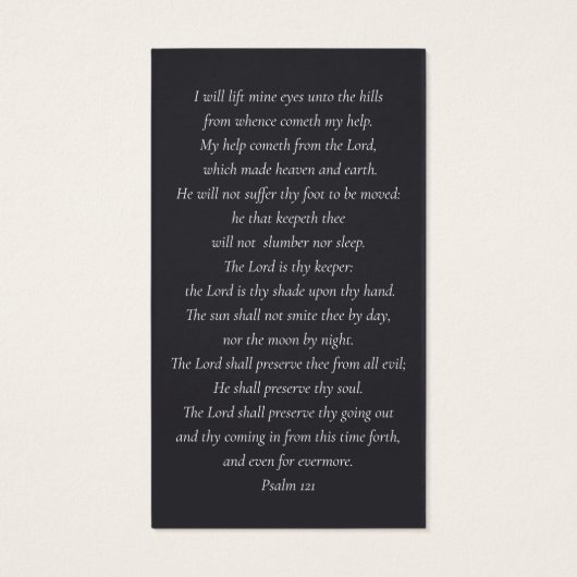 Carte de prière commémorative pour les funérailles (Dos)