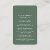 Carte de prière commémorative pour toujours dans n (Dos)