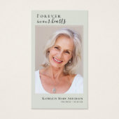 Carte de prière commémorative pour toujours dans n (Devant)