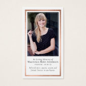 Carte de prière commémorative rose Gold Foil Frame (Devant)