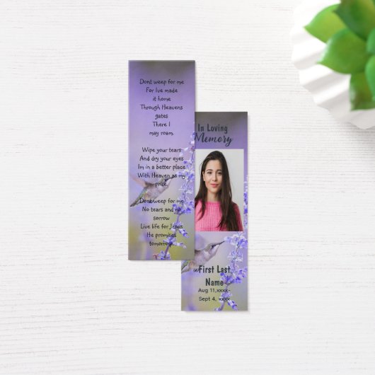 Carte de prière commémorative Signet de la nature  (Bureau)