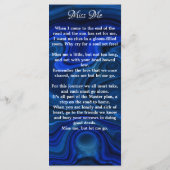 Carte de prière commémorative Signet funéraire ave (Dos)