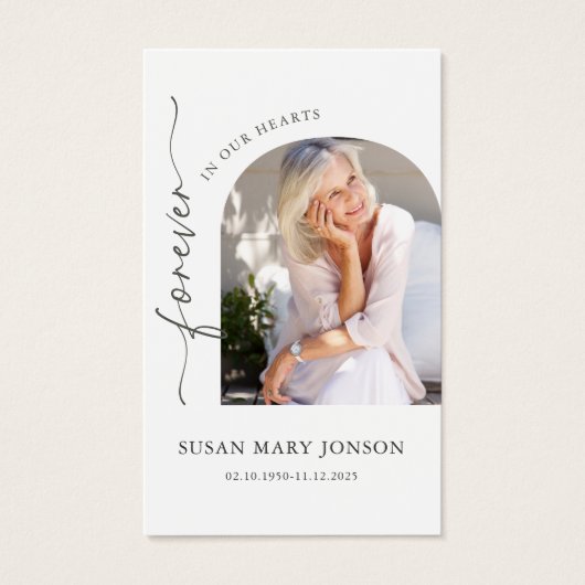 Carte de prière commémorative simple Arch Photo Fu (Devant)