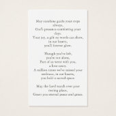 Carte de prière commémorative simple Arch Photo Fu (Dos)