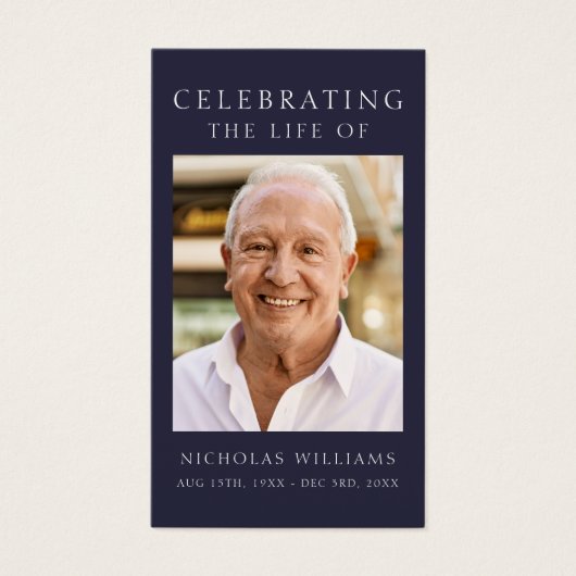 Carte de prière commémorative simple classique (Devant)