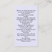 Carte de prière commémorative simple Croix violett (Dos)