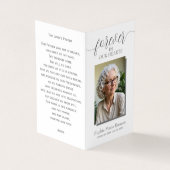 Carte de prière commémorative simple Eucalyptus (Extérieur)