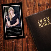 Carte de prière commémorative simple Gold Frame