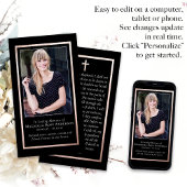 Carte de prière commémorative simple Gold Frame