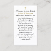 Carte de prière commémorative simple photo (Dos)