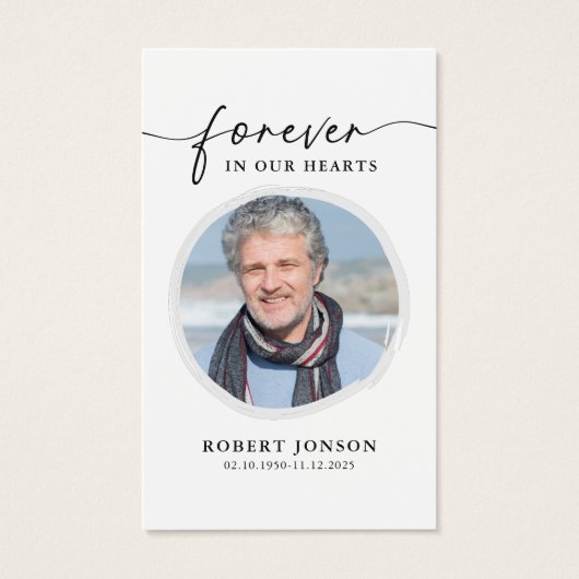 Carte de prière commémorative simple photo (Devant)