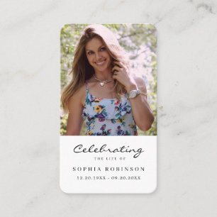 Carte de prière commémorative simple photo