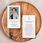 Carte de prière commémorative simple photo