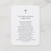 Carte de prière commémorative simple photo (Dos)