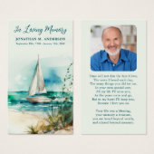 Carte de prière commémorative Simples photos (Devant & derrière)