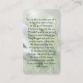 Carte de prière commémorative Snowdrops Fleurs de  (Dos)