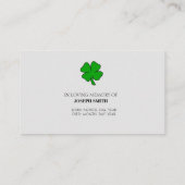 Carte de prière commémorative Sympathy (Dos)