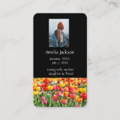 Carte de prière commémorative Tulipes Fleurs de ja (Devant)