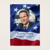 Carte de prière commémorative vétéran Photo Drapea (Devant)