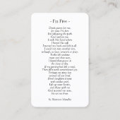 Carte de prière coucher de soleil - Je suis libre (Dos)