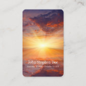 Carte de prière coucher de soleil - Je suis libre (Devant)