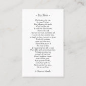 Carte de prière coucher de soleil - Je suis libre (Dos)