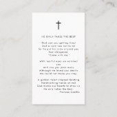 Carte de prière croisée de la mémoire d'amour funé (Dos)