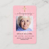 Carte de prière croisée de la photo rose (Devant)