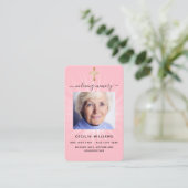 Carte de prière croisée de la photo rose (Debout devant)