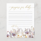 Carte de prière de Baby shower Fleur sauvage viole (Devant)