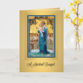 Carte de prière de bouquet spirituel catholique de (Fleur jaune)