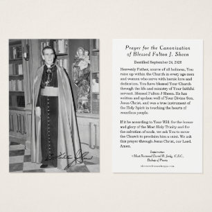 Carte de prière de canonisation du Bienheureux Ful