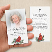 Carte de prière de célébration de vie de cardinal