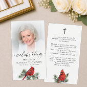 Carte de prière de célébration de vie de cardinal